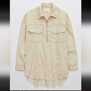 Offline by Aerie Corduroy Quarter Zip Shacket (Size: M)